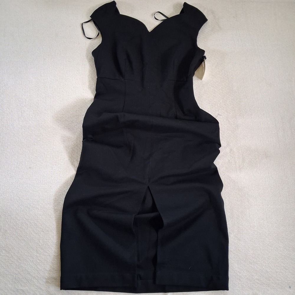 maeve anthropologie old money structured sweetheart black sheath dress large